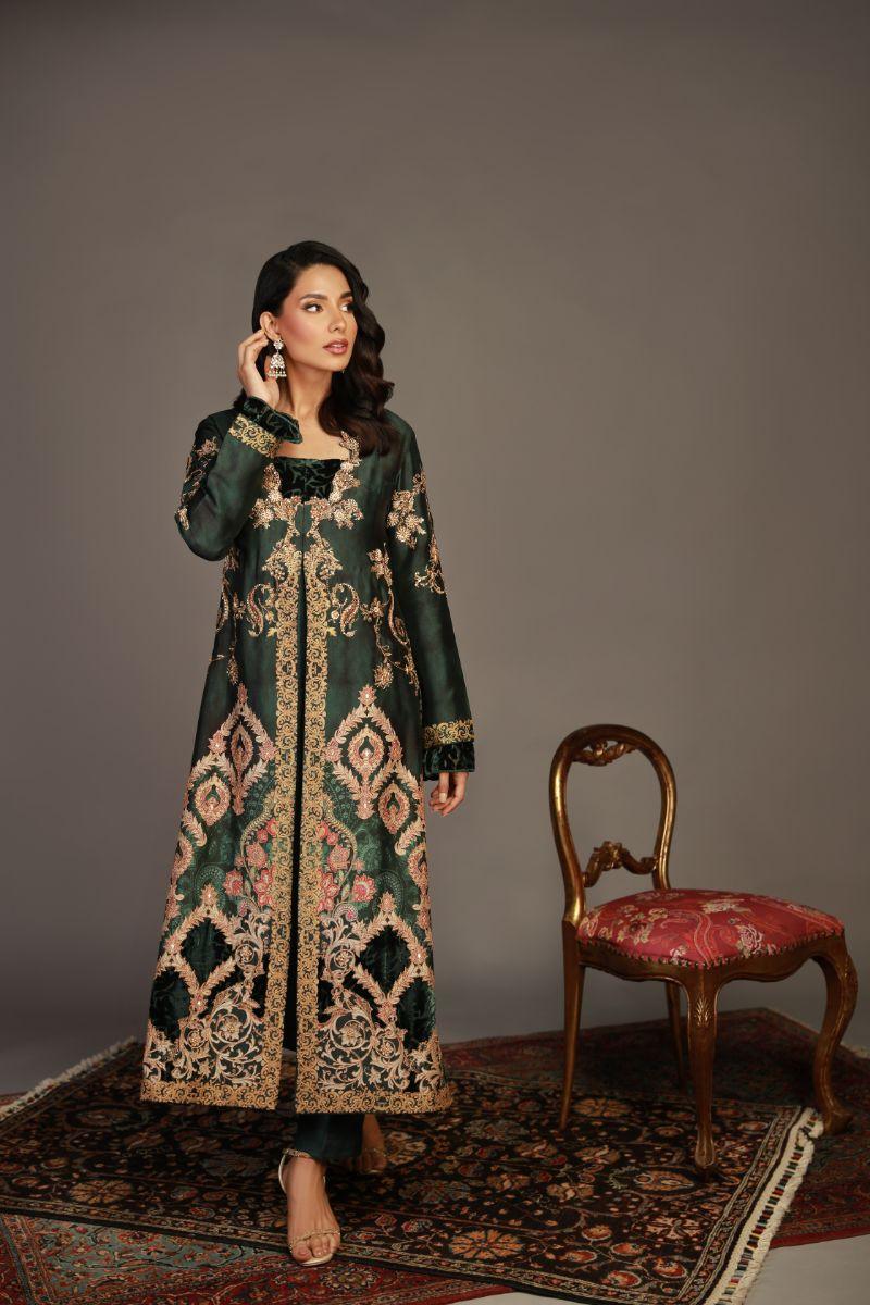 Shamaeel - RV-09 - Sheesha Silk,  Khadi  Silk & Net - 3 Piece