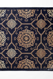 Black Wolf - LUXURY ROYAL PATTERN SILK ASCOT - Dark Navy Blue - 1 Piece