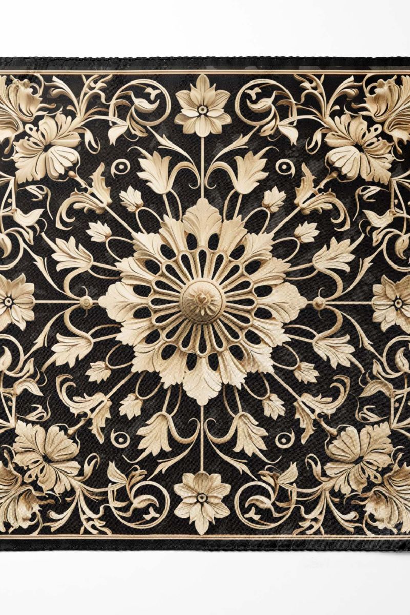 Black Wolf - MANDALA ART SILK ASCOT - Black - 1 Piece