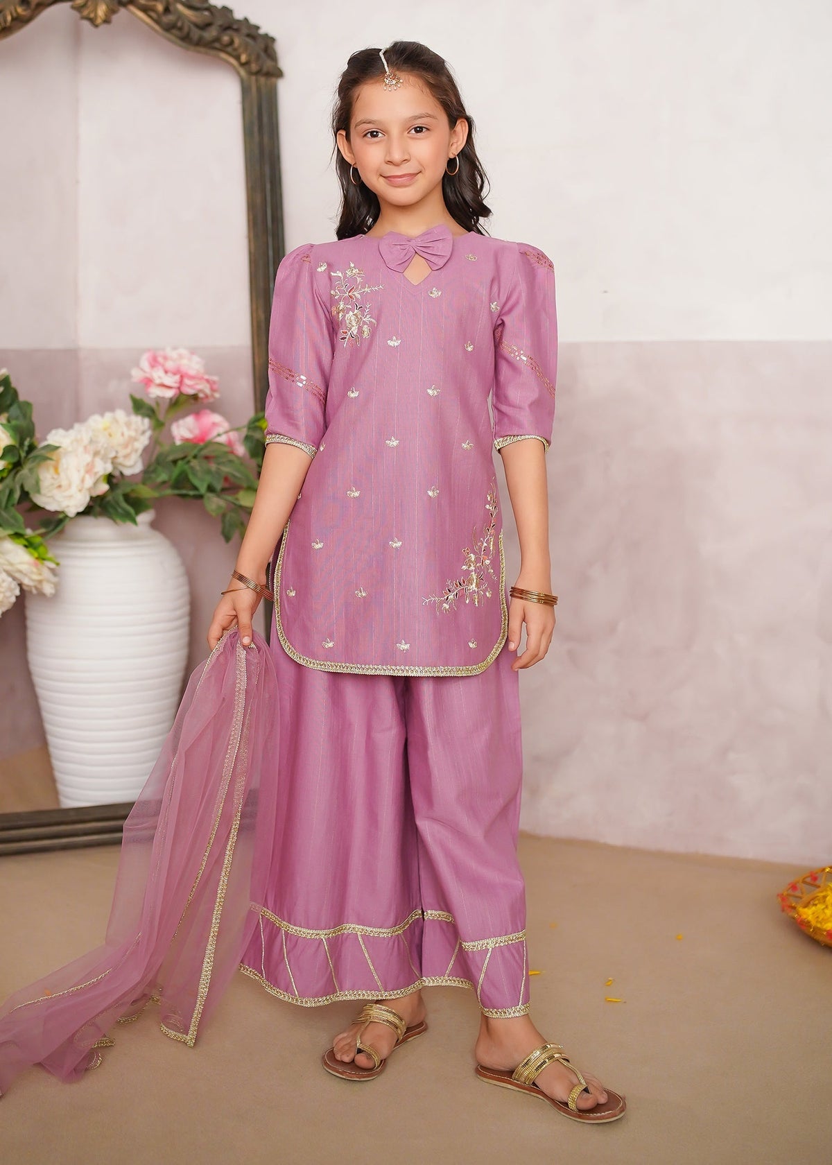 Modest - Embroidered Khaddar Suit For Girl - 3 Piece