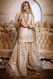 Kaanchi London - Malika Charmeuse Silk Gharara For Women - Golden - 3 Piece