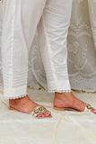 AlifYay - White Trouser stlyed with lace and design AYW-002 - Cotton - Studio by TCS