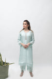 Alifyay - Aqua Blue  - Cotton Silk - 3 Piece