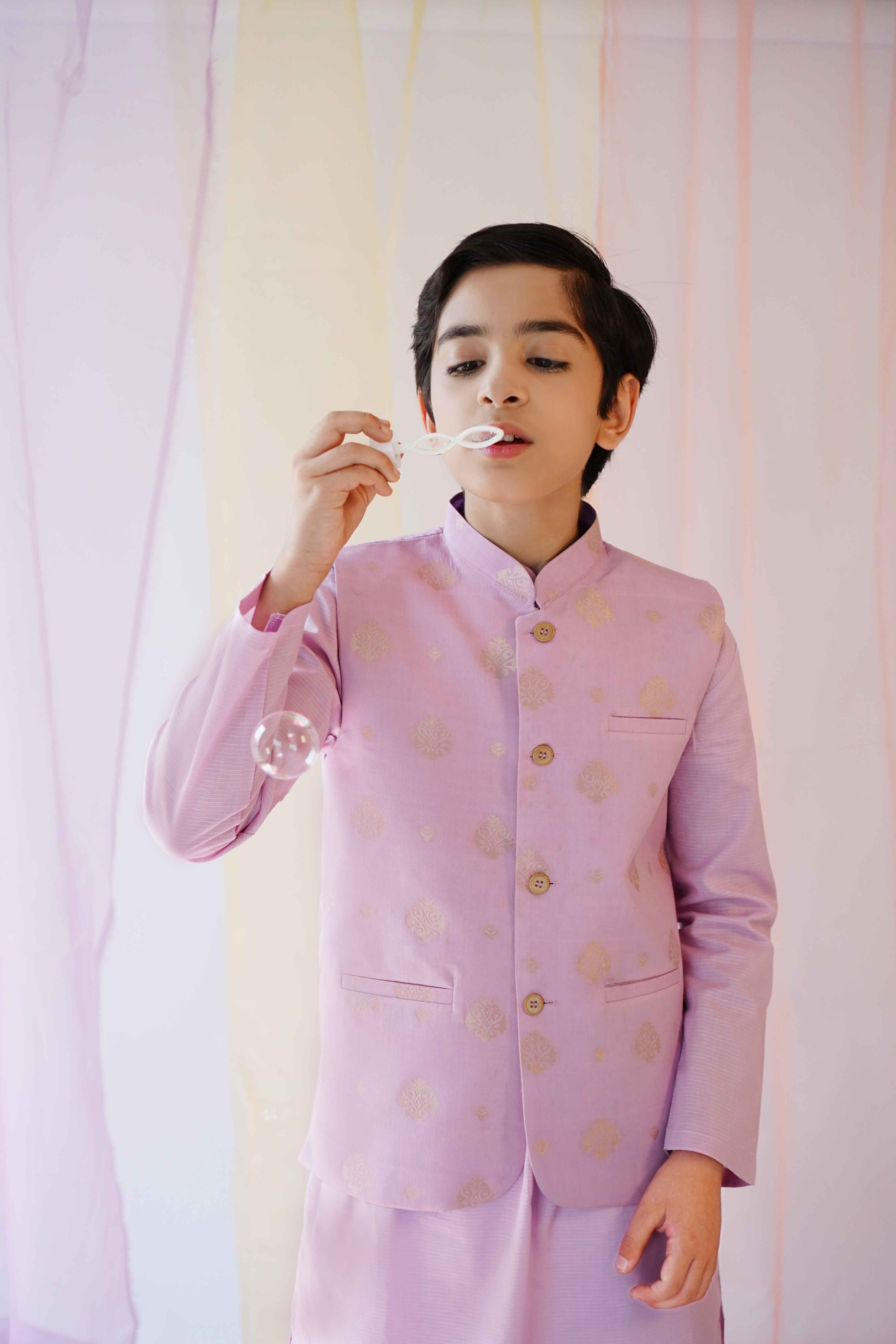 Hummingbirdspk - Periwinkle Kurta - Jacquard Lawn - 1 Piece