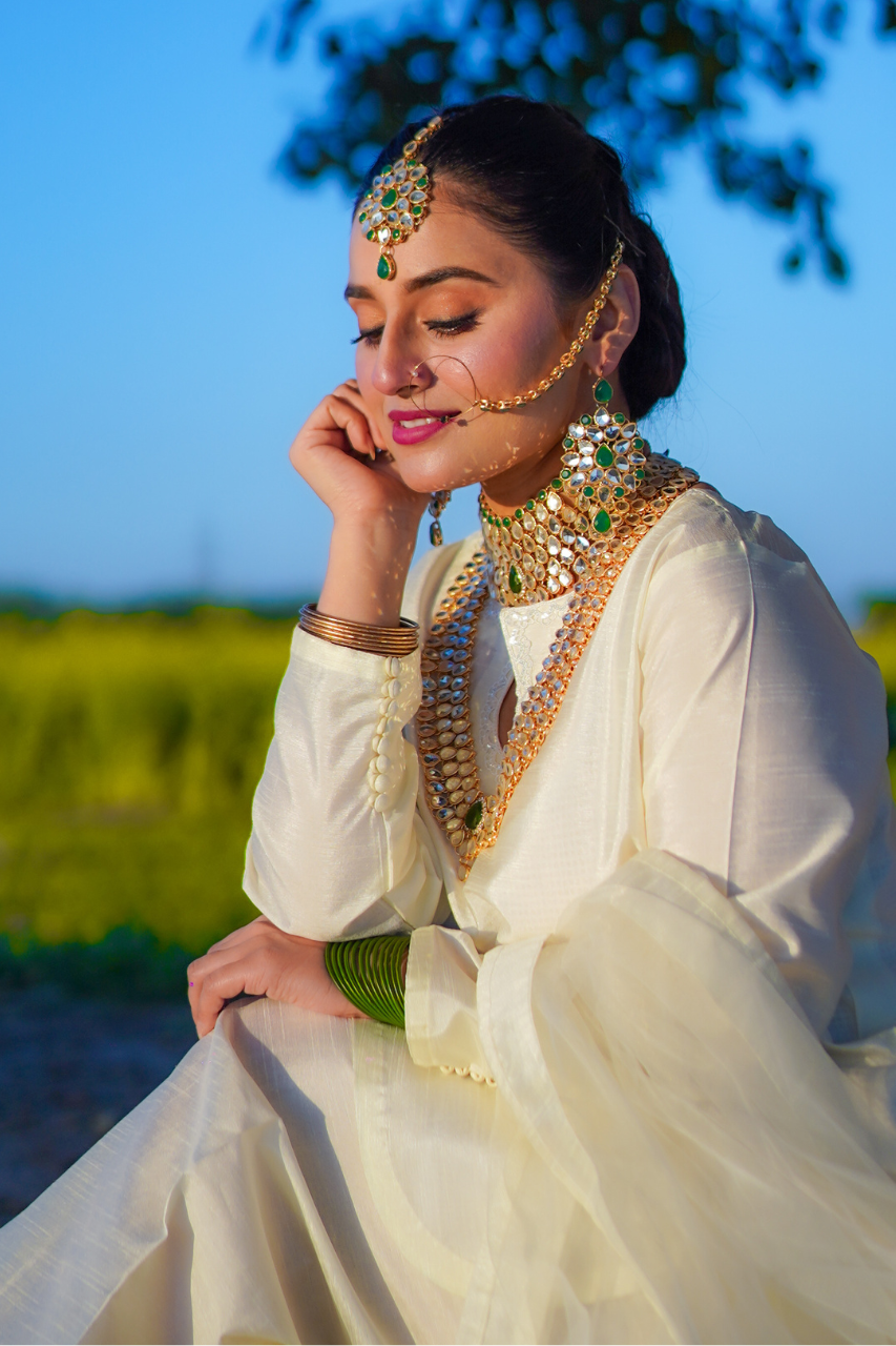 Zahra Ahmad - ST-173B - Off White - Raw Silk - 3 Piece