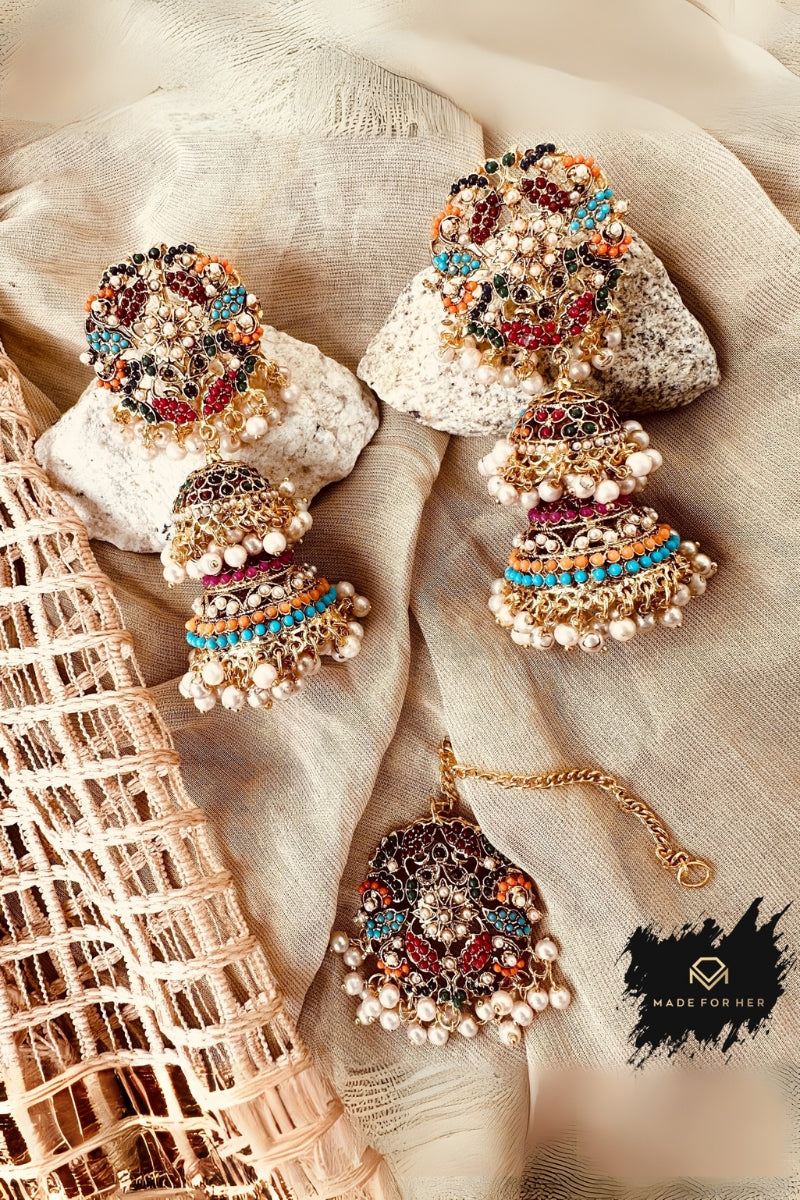 Made for Her - Eternal Nauratan Jhumki & Tikka - KWA1006