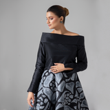 Syah - Hand Painted Skirt With Top - Black - Row Silk - 2 Piece