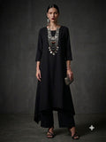 Maheen Khan Blended Crepe Essential Noir Set Black 2 Piece