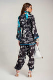 Salahuddin Pasha - Silk Co-ord set For Women - Ebony Black - 2 Piece