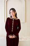 Leon Velvet Rouge Kaftan Maroon 2 Piece