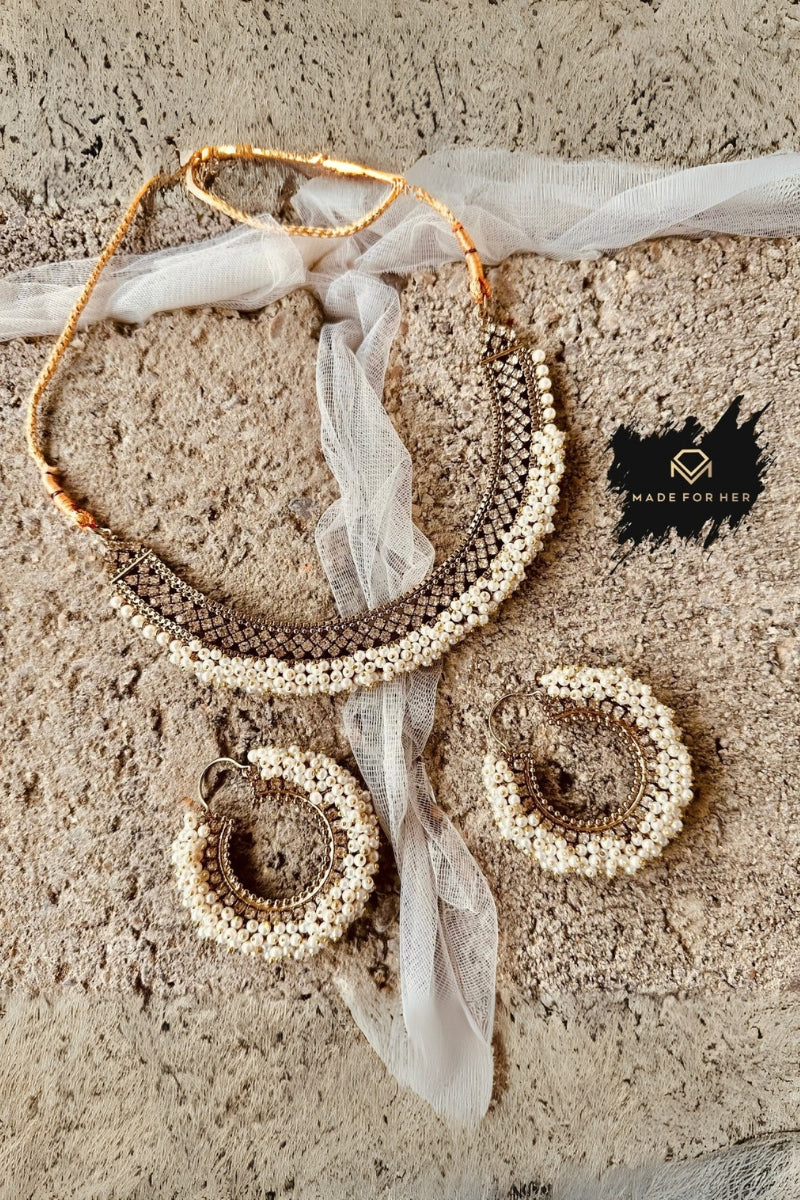 Made for Her - Nargis Pearl Gajra Set - WM1040