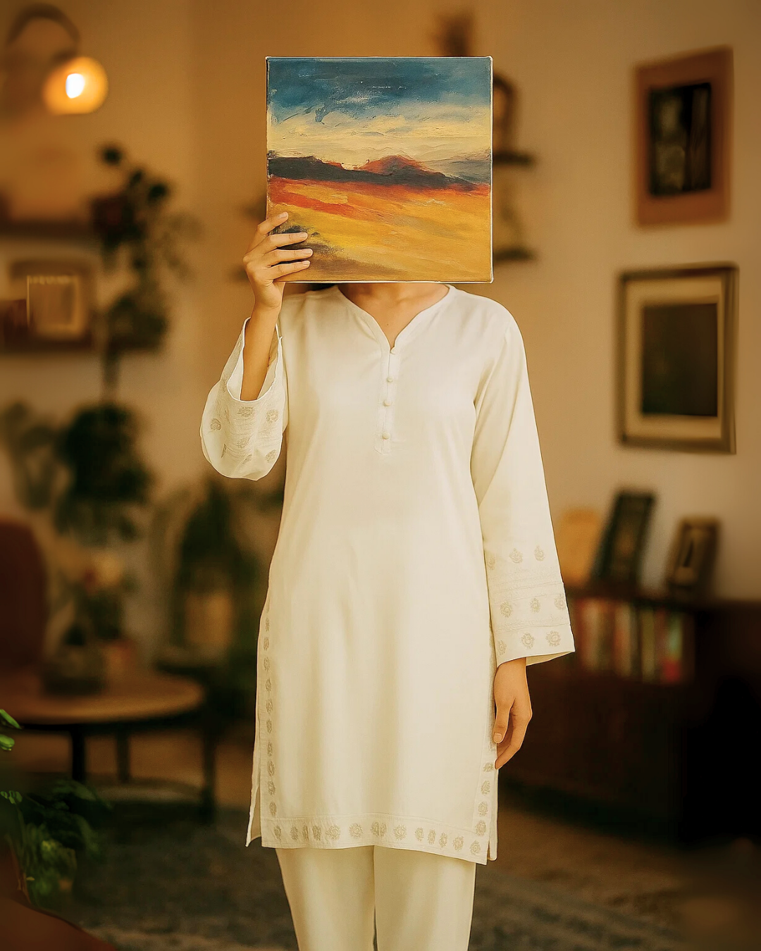 Ayla Studio - Dobby Lawn Chandni Embroidered Suit For Women - Gray - 2 Piece