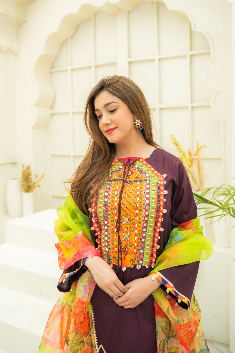 Zahra Ahmad - ST-177 - Purple - Lawn - 3 Piece