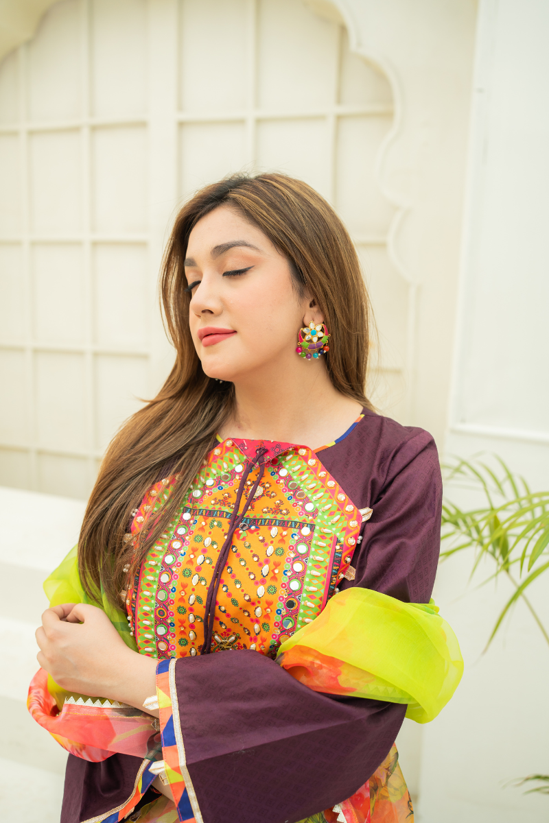 Zahra Ahmad - ST-177 - Purple - Lawn - 3 Piece