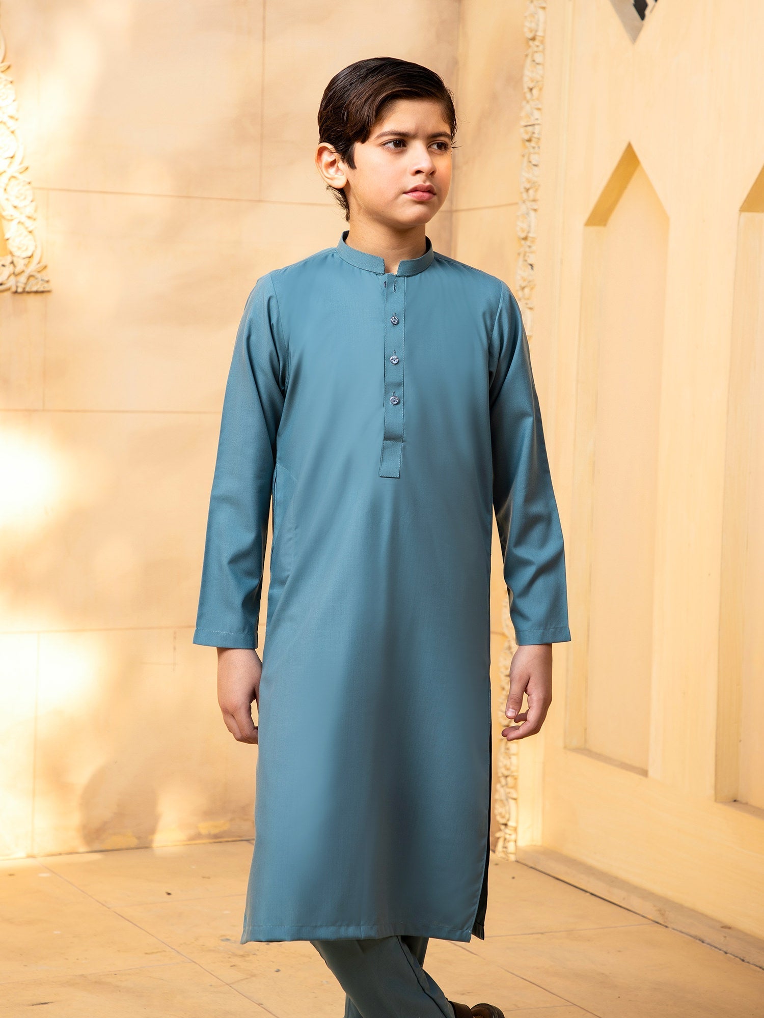 Shahjahan - Pacific Blue Kurta Trouser - 2 Piece