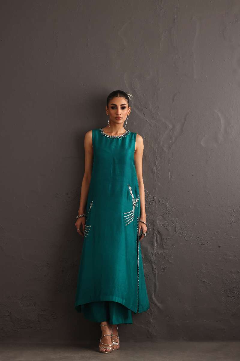 Deepak Perwani - Pure Raw Silk Suit For Women - 2 Piece