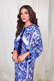 Reema Ahsan - ISHA - PK Raw silk - White & blue - 2 Piece