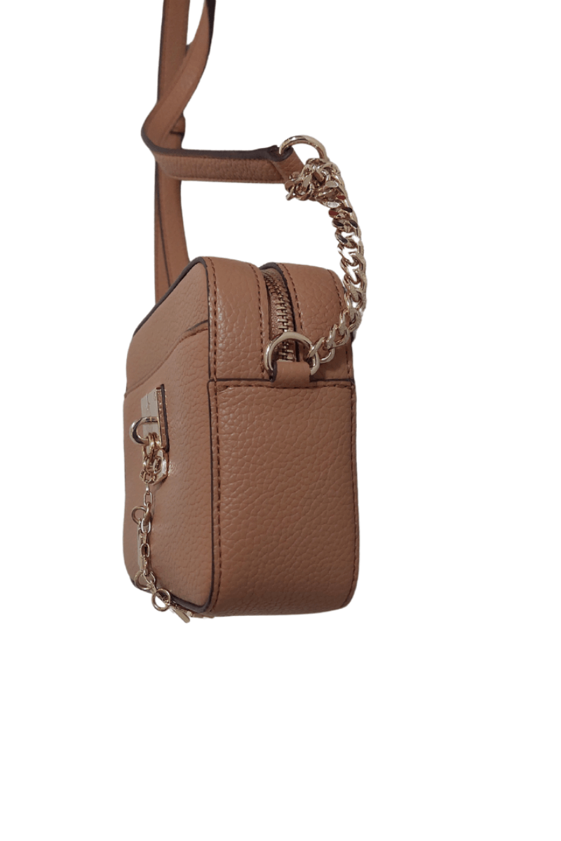 Pre-Loved Treasures - DKNY Light Brown CLEO Leatherette Top Zip Camera Big | Like New