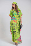 Salahuddin Pasha - Silk Kaftan For Women - Green - 1 Piece