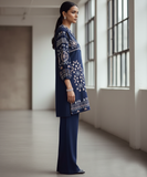 Reema Ahsan - Arish Khadi Silk Suit For Women - Navy Blue - 2 Piece