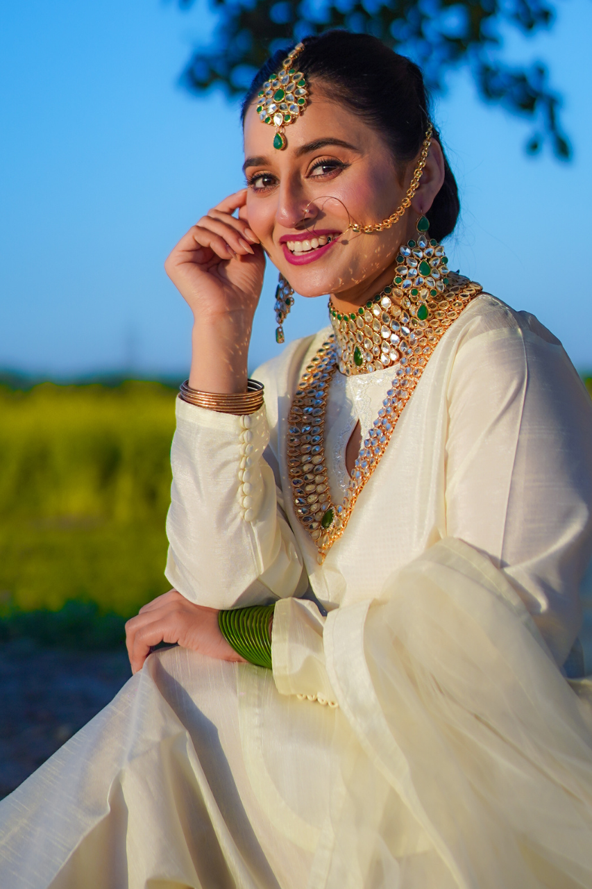Zahra Ahmad - ST-173B - Off White - Raw Silk - 3 Piece