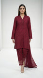Reema Ahsan - Ailsa Cora Cotton Suit For Women - Maroon - 3 Piece