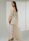 Shahid Chuhan - Auric Aura Silk Suit For Women - Beige / Nude