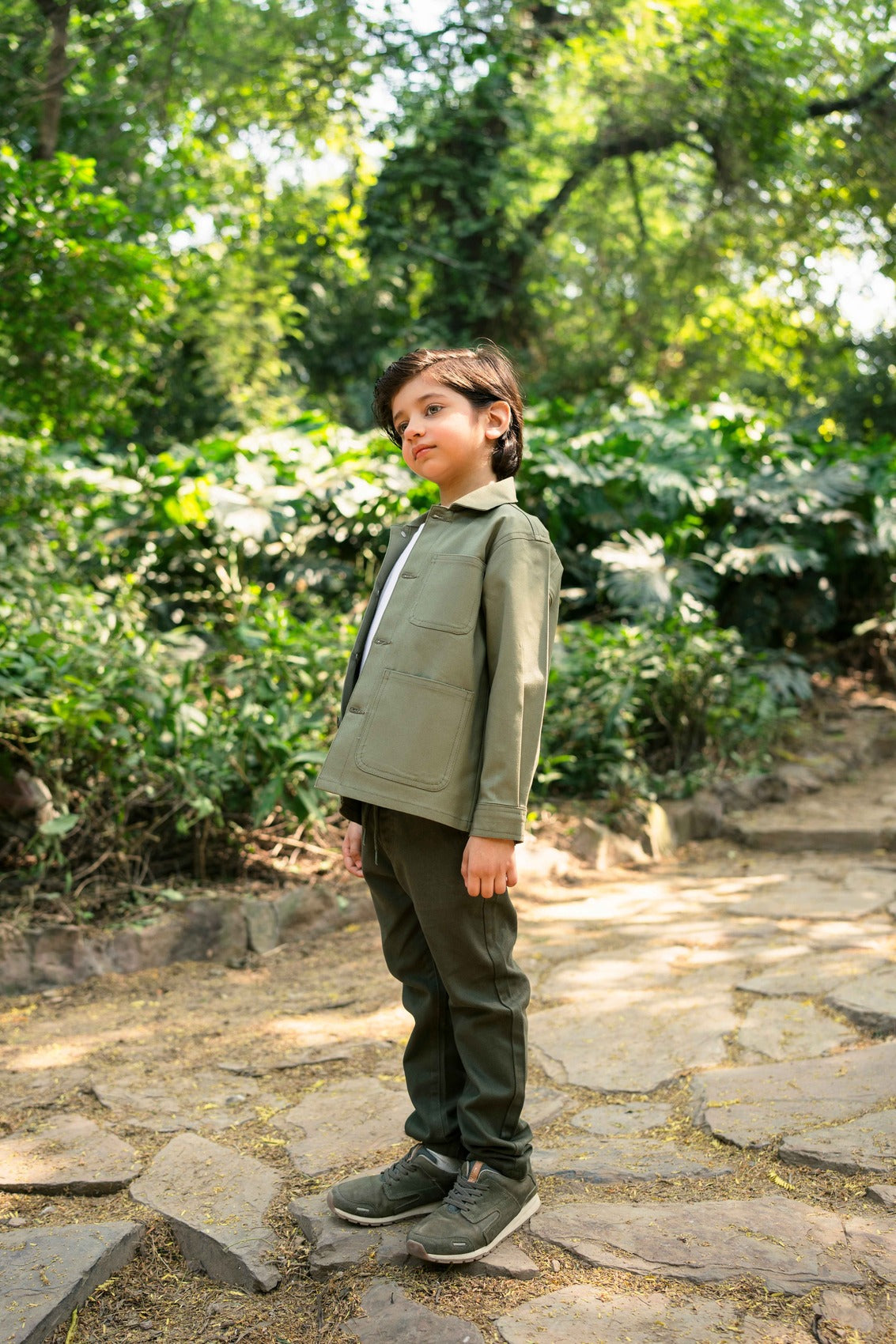 Hummingbirdspk - Moss Green cotton Khaki Jacket - 1 Piece