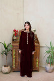 Leon Velvet Rouge Kaftan Maroon 2 Piece