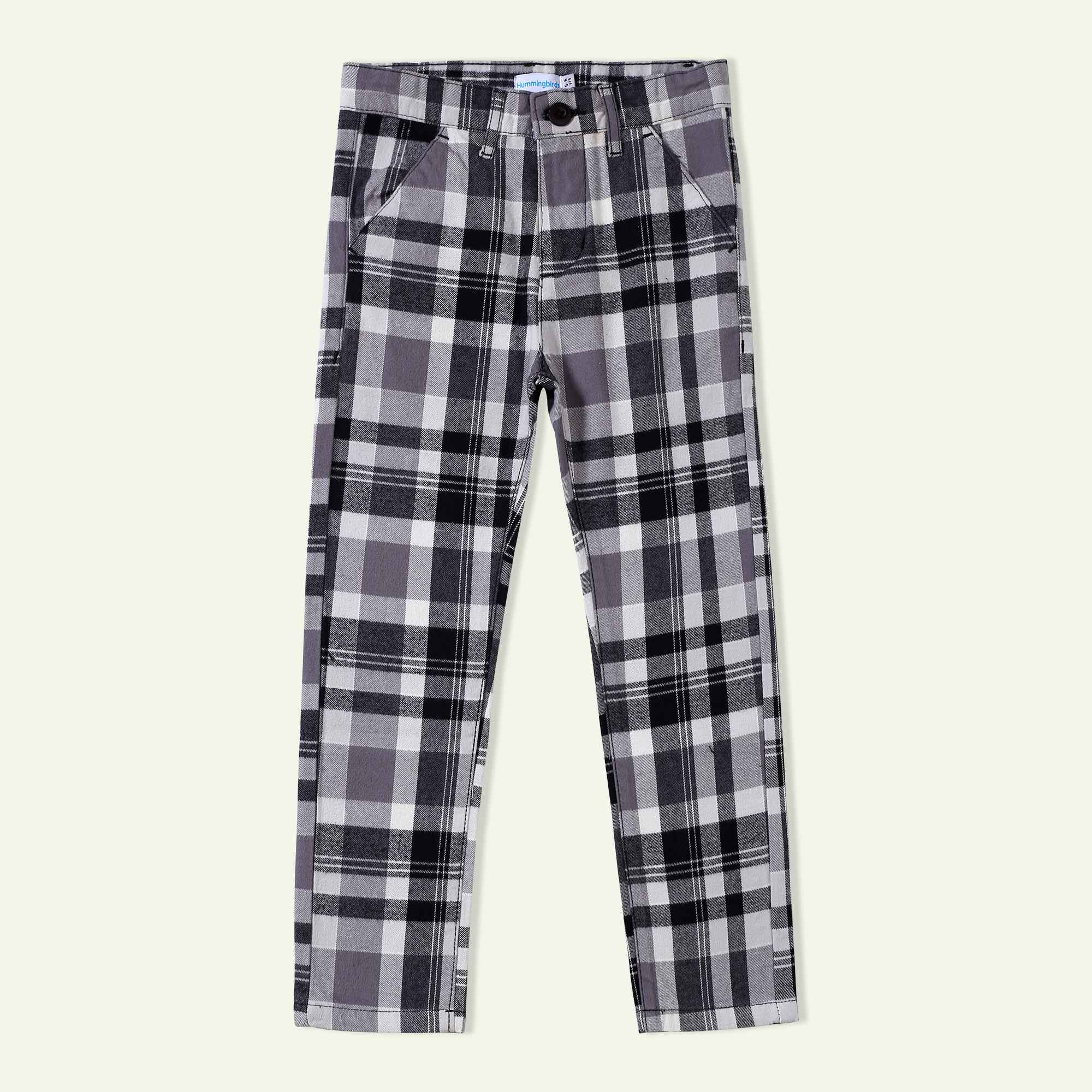 Hummingbirdspk - Black & White Checkered Formal Pants - 1 Piece