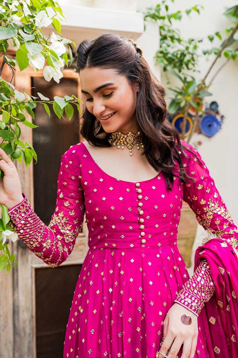 Allure by Ih - MEHAK - Chiffon & Silk - Magenta - 4 Piece