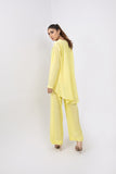 Syah - Casual Top With Cape And Trouser - Yellow - Crepe - 2 Piece