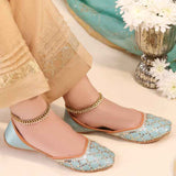 JootiShooti - Shimmer Jaal Sea Mist Khussa For Women