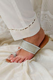 AlifYay - White trouser styled with beads AYW-004 - Cotton - Studio by TCS