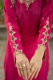 Omal by Komal - GULAAL - Pink - Cotton Net & Organza - 3 Piece