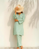 Ayla Studio - Dobby Lawn Sabz-Sitara Embroidered Suit For Women - Green - 2 Piece