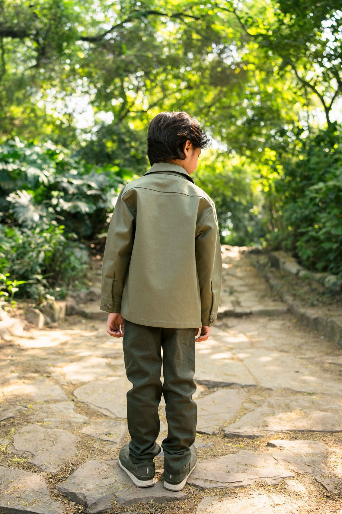 Hummingbirdspk - Moss Green cotton Khaki Jacket - 1 Piece