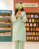 Ayla Studio - Dobby Lawn Sabz-Sitara Embroidered Suit For Women - Green - 2 Piece