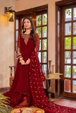 Omal by Komal - Mehrbano (Frock & Dupatta) - Maroon - Chiffon - 2 Piece