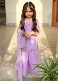 Modest Lavender 3 Piece Embroidered Chiffon Suit