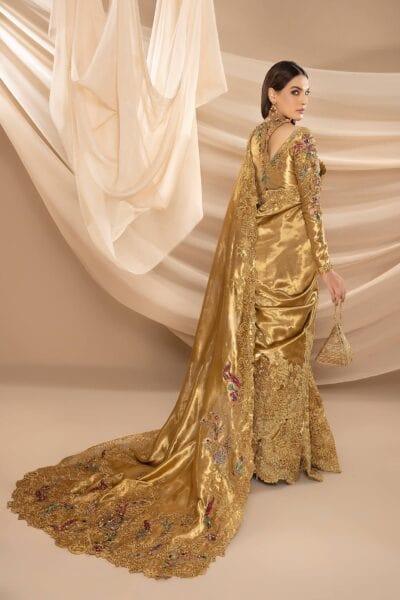 Nilofer Shahid - Golden Pure Tissue Embellished Saree with Blouse - 2 Piece - Studio by TCS