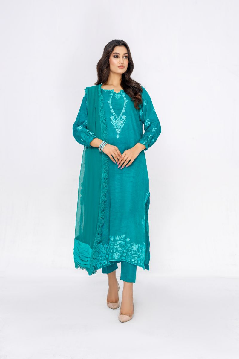 Anayra Amal - Tabeer - Sea Green - Korean Silk - 3 Piece
