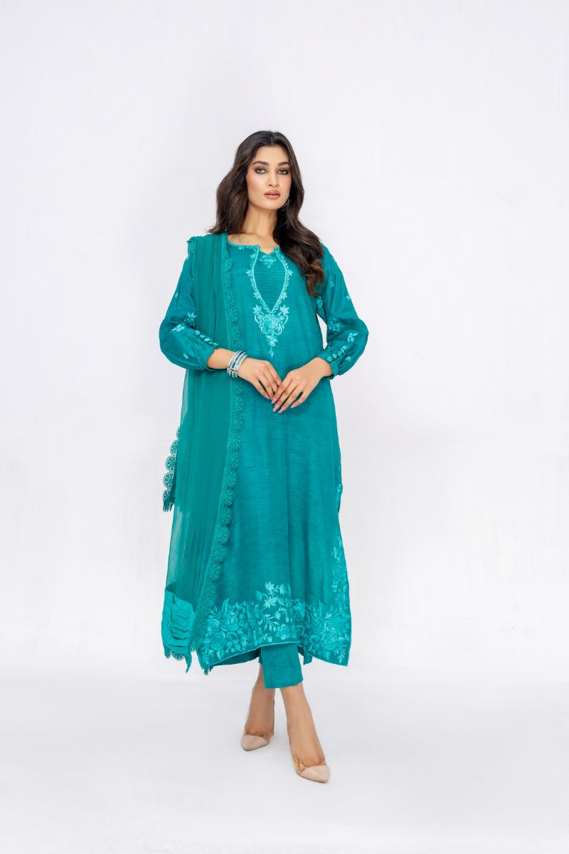 Anayra Amal - Tabeer - Sea Green - Korean Silk - 3 Piece