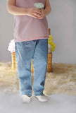 Hummingbirdspk - Sweetheart Embroidered Jeans - Light Blue - 1 Piece