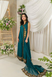 Alishba Kashif - Nyra Cotton, Silk Pishwas For Women - Green - 3 Piece