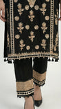 Reema Ahsan - Nivah Khadi Silk Suit For Women - Black and Skin - 3 Piece