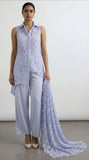 Reema Ahsan - Noa Organza Suit For Women - Light Blue - 3 Piece