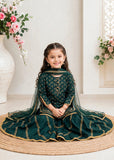 Modest Printed Rawsilk Gharara Green 3 Piece