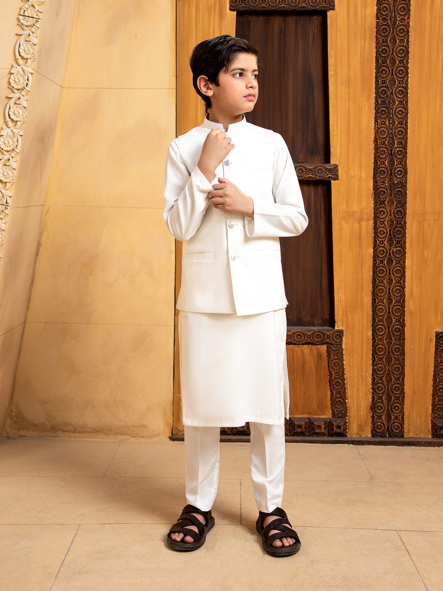 Shahjahan - OffWhite Waistcoat - 1 Piece