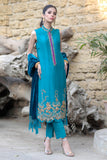 Salahuddin Pasha - Teal Affair Silk Suit For Women - Teal - 3 Piece